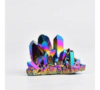 VWWJCCRO 1PC Rainbow Aura Titanium Quartz Crystal Cluster Stones Ornaments (Size : 600-700g)
