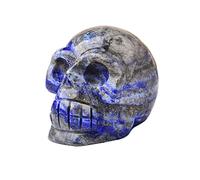 VWWJCCRO 2inch Gemstone Skull Amethyst Tigers Eye Crystal Rose Quartz Wicca Feng Shui Ornaments Figurine Home Deco (Color : Lapis Lazuli, Size 2inch)