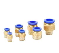 VWWJCCRO 5PCS Pneumatic Fittings PC Air Quick Connector PC12mm-3/8 Male Thread Quick Coupling Brass Fitting Barb Fittings