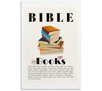 VWWJCCRO 66 Books of the Bible List Poster Educational Canvas Wall-Art for Living Room Bedroom Decor(Framed,08x12inch(20x30cm))