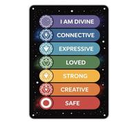 VWWJCCRO Affirmations for the Soul Metal Tin Sign Vintage Spiritual Decor for Kitchen Office Calm Mind Quote Plaque 8 X 12 inch