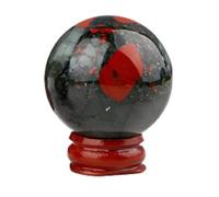 VWWJCCRO African Bloodstone Gemstone Ball Sculpture Polished Crystal Figurine Feng Shui Divination Aura Home Desk Decor,4~5cm