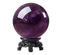 VWWJCCRO Amethyst Ball Brazilian Purple Crystal Rough Stone Hand-Polished Seven-Star Array Home Feng Shui Ornaments,60mm