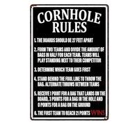 VWWJCCRO Bean Bag Toss Rules Metal Sign Cornhole Distance Guide Vintage Retro Wall Decor for Backyard Patio Tailgate Party 8 X 12 inch
