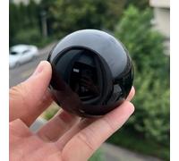VWWJCCRO Beautiful Black Obsidian Sphere Crystal Ball Stone Carving Craft for Divination Home Decor (Color : Approx 5cm, Size 3pcs)