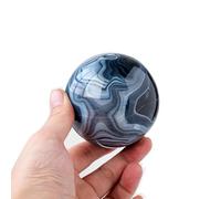 VWWJCCRO Black Twisted Agate Crystal Ball Raw Stone Polished Desktop Decoration Crafts Ornaments,45~50mm