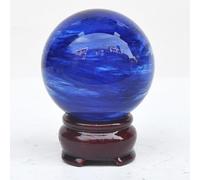 VWWJCCRO Blue Smelting Crystal Ball Quartz Sphere, Stone Sculpture Figurine,Feng Shui for Home Decoration Photography,9cm/3.54in