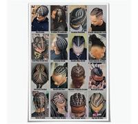 VWWJCCRO Braids and Fades Hair Styling Poster Urban Barbershop Wall-Art for Cool Salon and Lounge(Unframed,12x18inch(30x45cm))