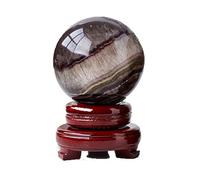 VWWJCCRO Brushed Fluorite Pyrite Symbiotic Crystal Ball Stone Feng Shui Home Decoration for Divination Balance Yoga,80~85mm