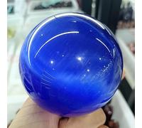 VWWJCCRO Cats Eye Quartz Crystal Ball Home Office Demagnetization Decoration Gem (Color : Blue, Size 100mm)