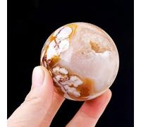 VWWJCCRO Cherry Blossom Agate Crystal Ball with Stand Quartz Sphere Stone Decorative Orb for Healing/Divination/Chakra Balance/Yoga/Home/Office Decoration,25~30mm
