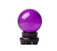 VWWJCCRO Clear Crystal Ball Magic Sphere with Stand Base,for Decorative, Photography, Gazing Divination or Feng Shui, and Fortune Telling,200mm