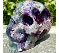 VWWJCCRO Colored Fluorite Skull Quartz Hand Carved Crystal (Size : 700-750g)