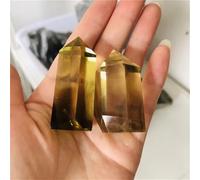 VWWJCCRO Crystal Dot Citrine Column Obelisk Yellow Home Ornaments Decor(6-7cm,2pc)