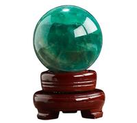 VWWJCCRO Decorative Green Fluorite Crystal Ball, Stone Sphere with Stand, Figurines Ornaments for Home Office Desk Decoration,11cm/4.3in