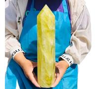 VWWJCCRO Decorative Ornaments Yellow Crystal Obelisk Quartz Column (Size : 250-300g)
