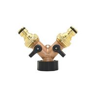 VWWJCCRO Drip Irrigation Fittings Garden Hose Connection Accessories Brass 2-Way Garden Faucet Female Thread 3/4 Y Irrigation Valve Manifold Quick Connector Garden Hose Manifold 1 Set Barb Fittings