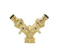 VWWJCCRO Drip Irrigation Fittings Garden Hose Connection Accessories Brass 3/4" Threaded Y Irrigation Valve Manifold 5/8" Copper 2-Way Garden Faucet Quick Connector 1 Set Barb Fittings