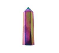 VWWJCCRO Electroplating Rainbow Obsidian Crystal Hexagonal Column Obelisk Stone Ornaments