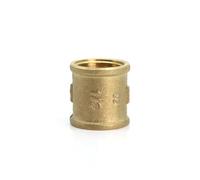 VWWJCCRO Female Thread 3/8" - 2" BSP Brass Pipe Fitting Copper Fast Connetor Equal Coupling Straight Joint Water Oil Gas Connector(3I8) Barb Fittings