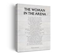 VWWJCCRO Feminist Office Decor - The Woman in the Arena Quote Canvas Wall-Art, Motivational for Women, Empowering Gift for Home & Office(Framed,12x18inch(30x45cm))
