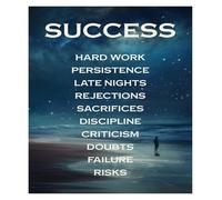 VWWJCCRO Galaxy Inspirational Wall Art for Office, Starry Night Motivational Canvas Print, Success Quotes for Home & Business(Unframed,16x24inch(40x60cm))