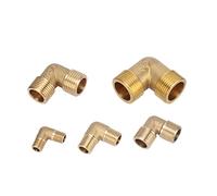 VWWJCCRO Garden Plumbing 1/8" 1/4" 3/8" 1/2" 3/4" Male Brass Elbow Connector Garden Agriculture Water Supply Fittings Pneumatic Pipe Fittings 2 Pieces (Color : Red) Barb Fittings