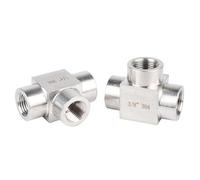 VWWJCCRO High Pressure M8 10 12 14 16 18 20 22 Metric Female tee 3 Way Splitter Mainfold Block 304 Stainless Steel Pipe Fitting Connector(M10x1mm) Barb Fittings