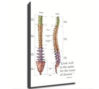 VWWJCCRO Hippocrates Look Well To The Spine Canvas Print Anatomy Art Poster for Student and Home Decor(Framed,08x12inch(20x30cm))