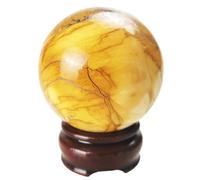 VWWJCCRO Home 62mm Smelting Crystal Ball Egg Yolk Synthetic Quartz Sphere Photography Decoration Decor