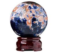 VWWJCCRO Home Decoration Crystal Ball Blue Sodalite Stone Sun Symbiotic Witchcraft Decor Feng Shui Gifts,5.5~6cm