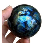 VWWJCCRO Labradorite Ball,Hand Carved Moonstone Crystal,Polished Blues Sphere,Feng Shui Divination, Rock Home Office Decor,3.5"(9cm)