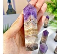VWWJCCRO Large Purple Amethyst Agate Stone Tower Obelisk Polishing Wand Crystal Gemstones for Home Office Decor Gifts,7~8cm