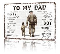 VWWJCCRO Metal Sign To My Dad Gift From Son School Tin Panel For Laundry Room Balcony Wall 8 X 12 inch