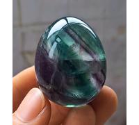VWWJCCRO Polished Green Purple Fluorite Quartz Crystal Egg Shaped (Size : 2pc)