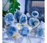 VWWJCCRO Raw Celestite Crystal Cluster Geode Egg - for Home/Office Decor (1000-1200g, 10-20cm)