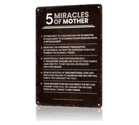 VWWJCCRO Retro Metal Sign 5 Miracles Of Mother Humorous Tin Plate Decoration For Bathroom Laundry Room Restaurant Pub Cafe 8 X 12 inch