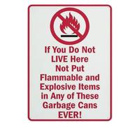 VWWJCCRO Retro Metal Tin Sign Do Not Dispose Flammable Or Explosive Items Hazard Warning Wall Decor Rules Plaque for Workshop Storage Room 8 X 12 inch