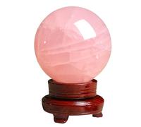 VWWJCCRO Rose Quartz Crystal Sphere Rare Protective Power Stone Ball for Decoration, Feng Shui Hand-Made,Diameter3.2(8cm)