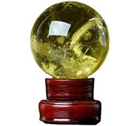 VWWJCCRO Rough Stone Citrine Crystal Ball Yellow Quartz Ore Beautiful, ball-6cm