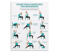 VWWJCCRO Seated Chair Yoga Exercise Canvas Print Posture Correction Guide Relaxation Stretch Poster Wall Decor Living Room Bedroom Home Office(Unframed,12x18inch(30x45cm))