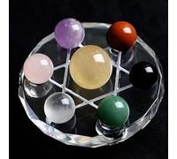 VWWJCCRO Seven Star Ornaments for Fengshui Tumbled Stones Balancing Metaphysical Gifts 7 Crystal Balls Sphere,4.7"