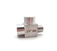 VWWJCCRO Stainless Steel 3-Way Female Male Thread Pipe Fitting Connector High Pressure Fitting(Male-Female-Male,3/8") Barb Fittings