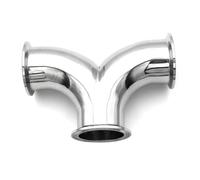 VWWJCCRO Stainless Steel Cast Pipe Fitting, 1.5"" 2"" Clamp Double Elbow tee Y Type 3 Way Cross SS304 Stainless Steel Pipe Fitting Tube OD 38 51mm, 1PCS(2 Inch) Barb Fittings