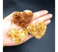 VWWJCCRO Stone 1PC Citrine Yellow Quartz Crystal Cluster Heart Shaped Gemstone Stones Decoration(70-80mm)
