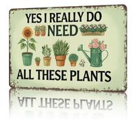 VWWJCCRO Vintage Sign Potted Plants Antique Tin Art For Wedding Bridal Shower Teacher Coworker Present 8 X 12 inch