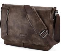 VX VONXURY Bolso Hombre Bandolera para Portátil de 14 pulgadas Bolso de Hombro de Cuero con Correa Acolchada para el Hombro Maletin Portatil para Diario Trabajo