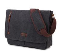 VX VONXURY Bolso Hombre Bandolera para Portátil de 14 pulgadas Bolso de Hombro de Lona con Correa Acolchada para el Hombro Maletin Portatil para Diario Trabajo