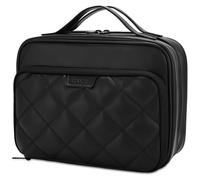 VX VONXURY Estuche para Lápices 54 Huecos - Organizador Bolígrafos Gran Capacidad con 2 Capas Desmontables y Bolsa Maquillaje Portátil para Escuela, Oficina,Viaje (Negro)