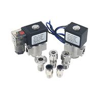 VX2120-08-SS-NO 1/4quot; válvula solenoide de 2 vías con cuerpo de acero inoxidable normalmente abierto con junta de silicona para ácido de aceite AC220V DC12V 1 pieza (tipo 2 con FC10 mm, DC12V)